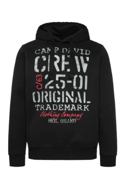 Sale CAMP DAVID & SOCCX Kapuzensweatshirt mit Used Print black