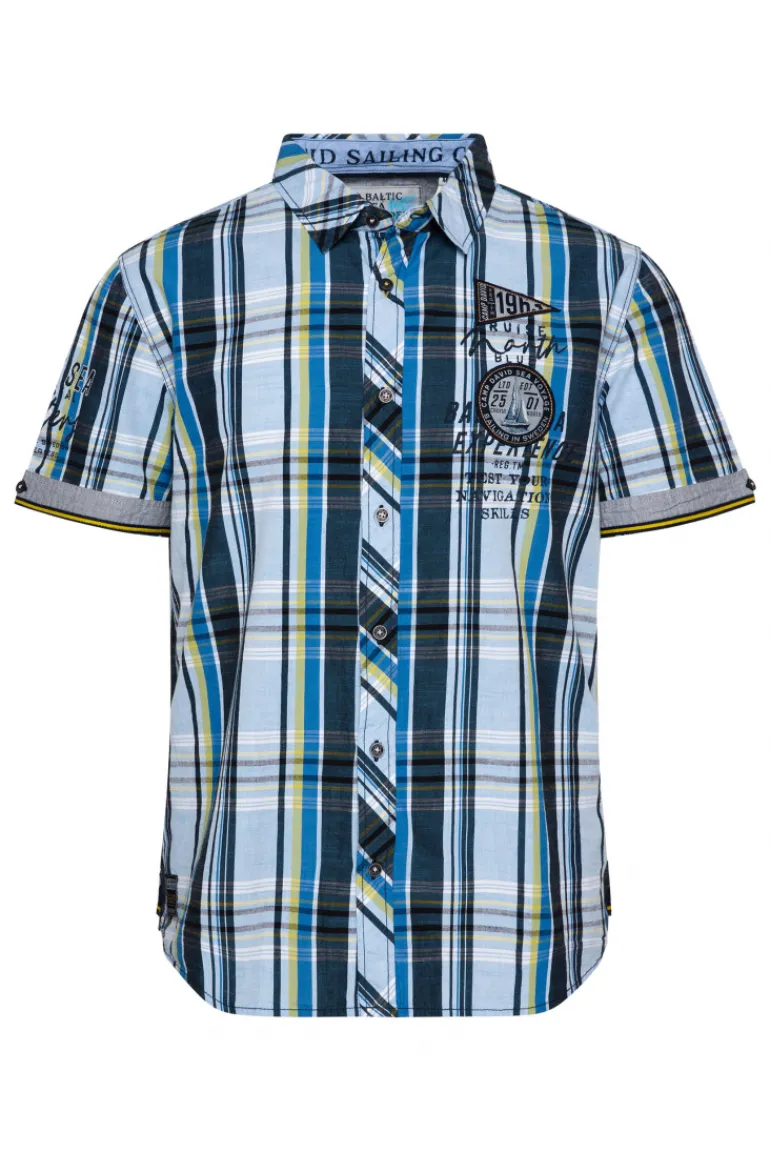 Outlet CAMP DAVID & SOCCX Karohemd mit kleineren Artworks summer blue summerblue