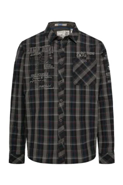 Hot CAMP DAVID & SOCCX Karohemd mit Label-Applikationen black