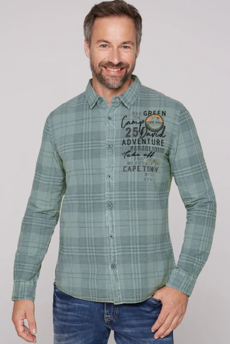 Store CAMP DAVID & SOCCX Karohemd mit Label-Applikationen teal