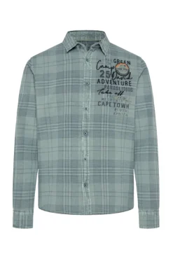 Store CAMP DAVID & SOCCX Karohemd mit Label-Applikationen teal