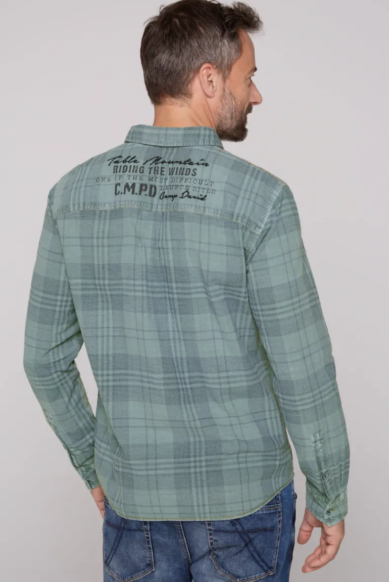Store CAMP DAVID & SOCCX Karohemd mit Label-Applikationen teal