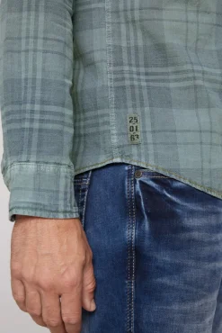 Store CAMP DAVID & SOCCX Karohemd mit Label-Applikationen teal
