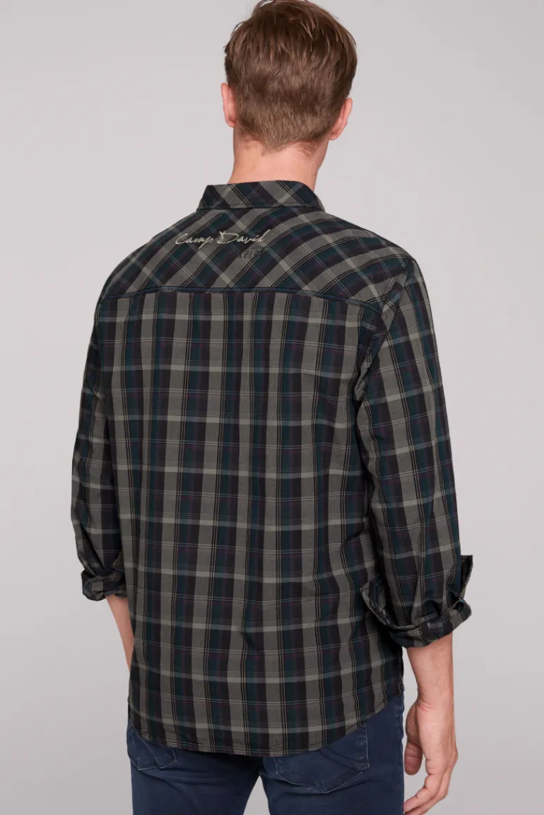 Online CAMP DAVID & SOCCX Karohemd mit Label-Applikationen black