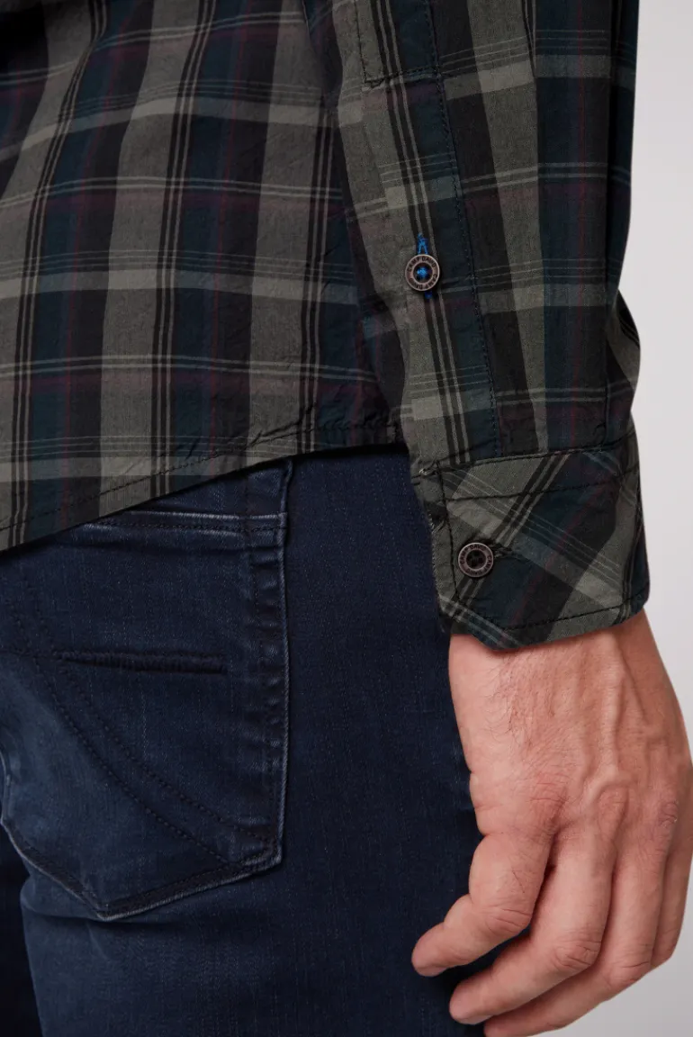 Online CAMP DAVID & SOCCX Karohemd mit Label-Applikationen black