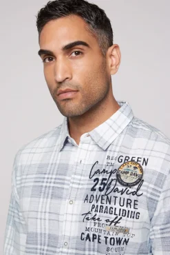 Discount CAMP DAVID & SOCCX Karohemd mit Label-Applikationen opticwhite