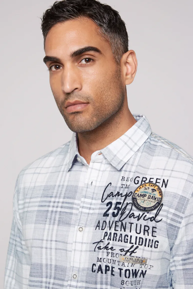 Discount CAMP DAVID & SOCCX Karohemd mit Label-Applikationen opticwhite