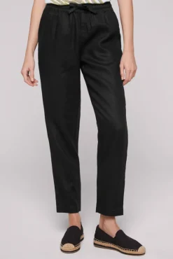 Best Sale CAMP DAVID & SOCCX Klassische Leinenhose mit Elastikbund | XXXL black