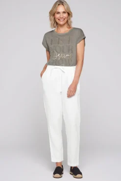 Discount CAMP DAVID & SOCCX Klassische Leinenhose mit Elastikbund opticwhite