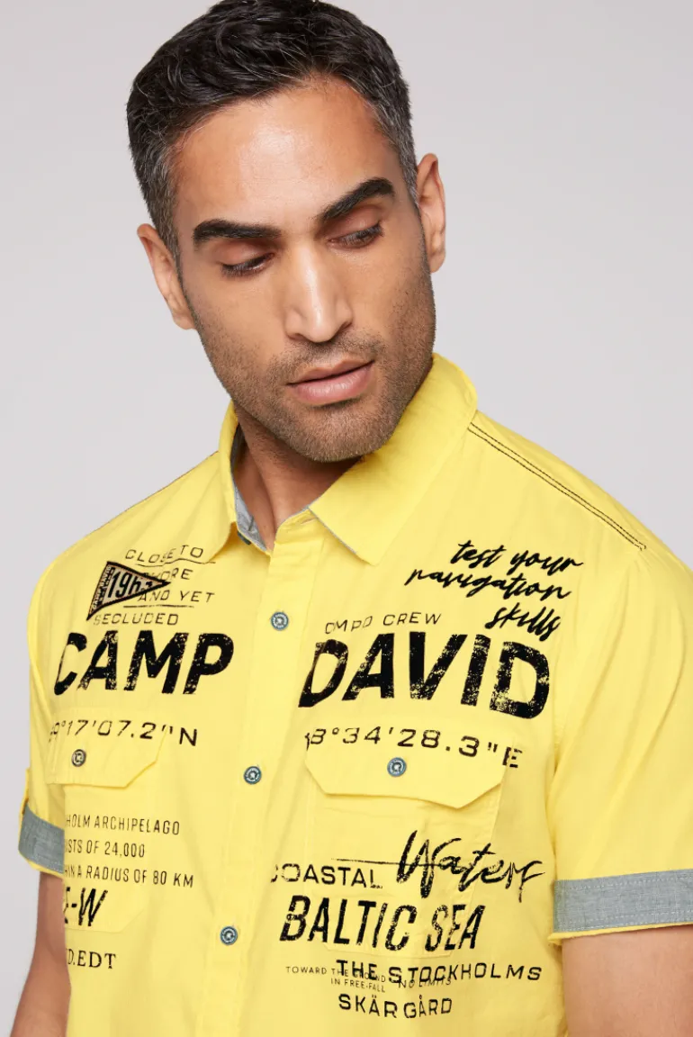 Cheap CAMP DAVID & SOCCX Kurzarmhemd mit Klappentaschen und Prints light lime lightlime