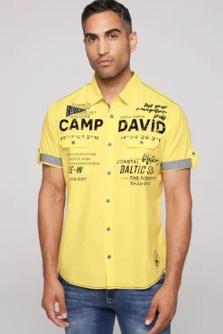 Sale CAMP DAVID & SOCCX Kurzarmhemd mit Klappentaschen und Prints light lime lightlime