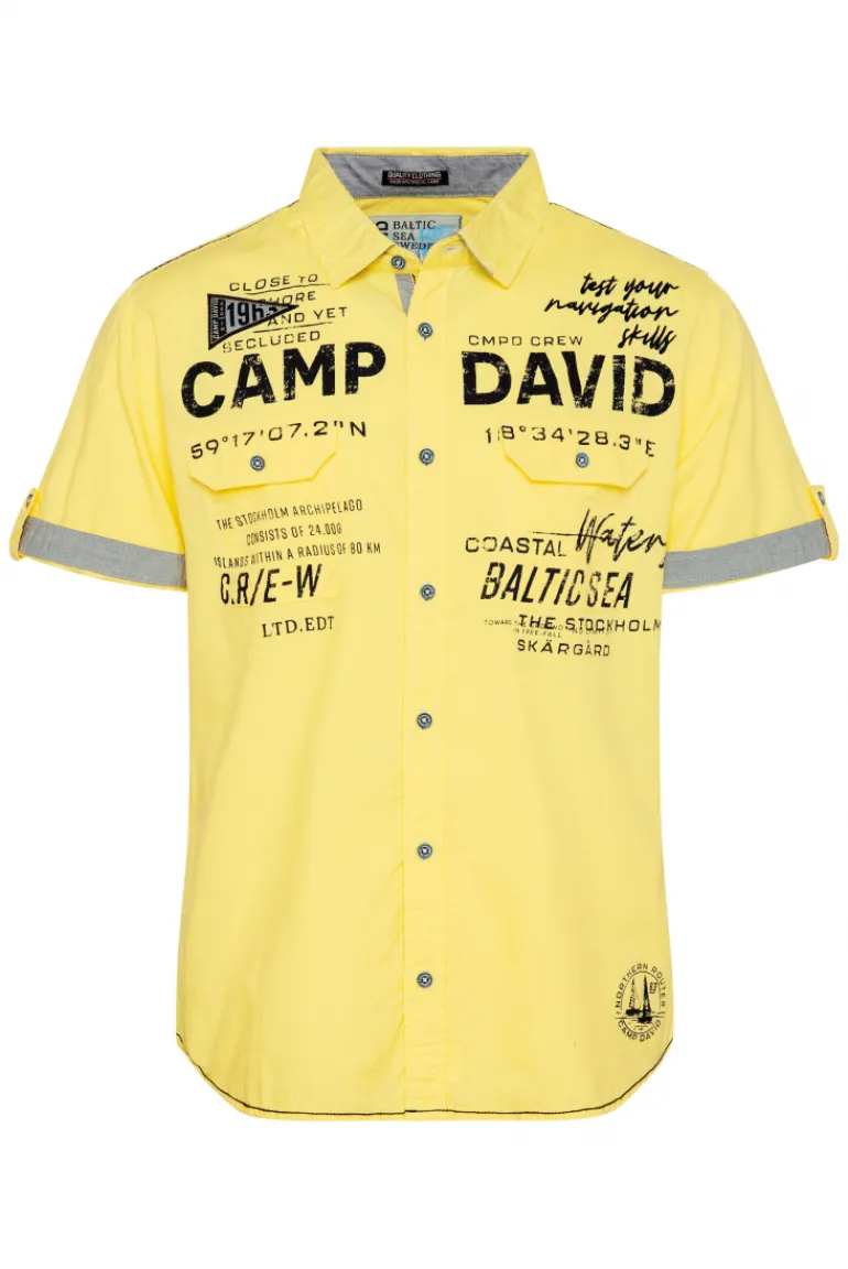 Sale CAMP DAVID & SOCCX Kurzarmhemd mit Klappentaschen und Prints light lime lightlime
