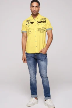 Sale CAMP DAVID & SOCCX Kurzarmhemd mit Klappentaschen und Prints light lime lightlime