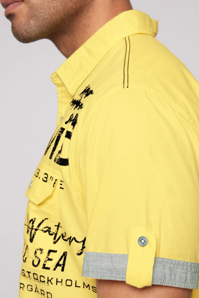 Sale CAMP DAVID & SOCCX Kurzarmhemd mit Klappentaschen und Prints light lime lightlime