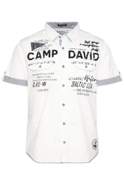 Sale CAMP DAVID & SOCCX Kurzarmhemd mit Klappentaschen und Prints opticwhite