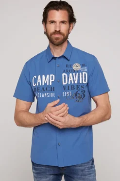 Best CAMP DAVID & SOCCX Kurzarmhemd mit Logo Print und Stickereien dutch blue | L dutchblue