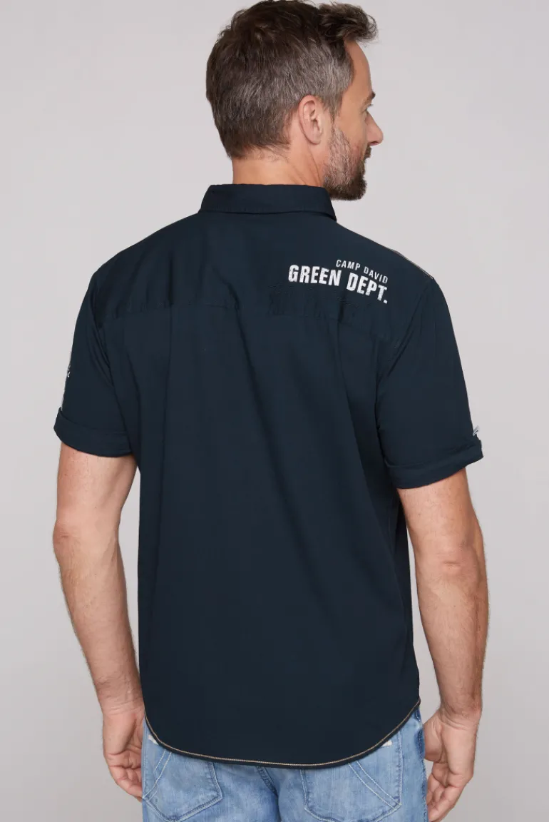 Clearance CAMP DAVID & SOCCX Kurzarmhemd mit Logo-Applikationen blue navy bluenavy