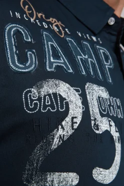 Clearance CAMP DAVID & SOCCX Kurzarmhemd mit Logo-Applikationen blue navy bluenavy
