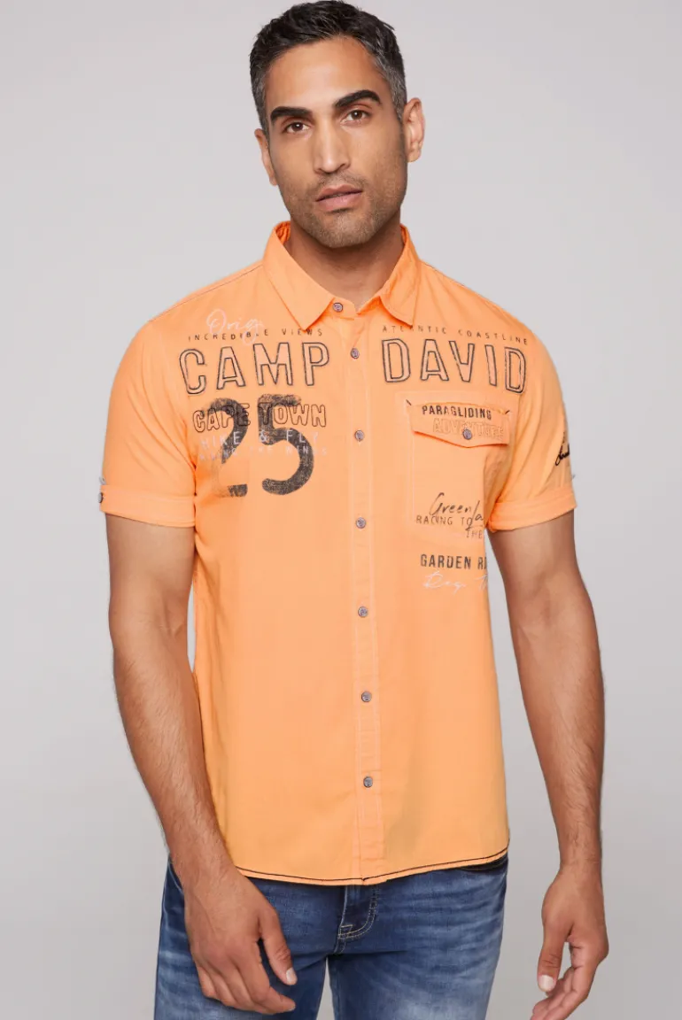 Hot CAMP DAVID & SOCCX Kurzarmhemd mit Logo-Applikationen sunrise orange sunriseorange