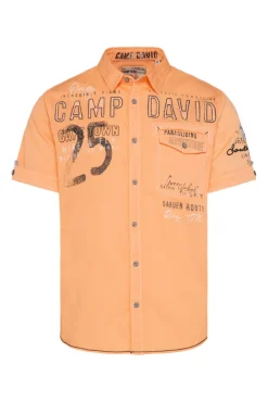 Hot CAMP DAVID & SOCCX Kurzarmhemd mit Logo-Applikationen sunrise orange sunriseorange