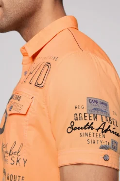 Hot CAMP DAVID & SOCCX Kurzarmhemd mit Logo-Applikationen sunrise orange sunriseorange