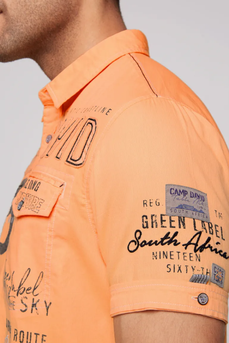 Hot CAMP DAVID & SOCCX Kurzarmhemd mit Logo-Applikationen sunrise orange sunriseorange