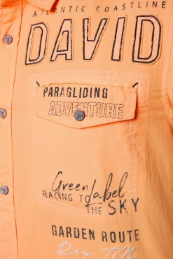 Cheap CAMP DAVID & SOCCX Kurzarmhemd mit Logo-Applikationen sunrise orange sunriseorange