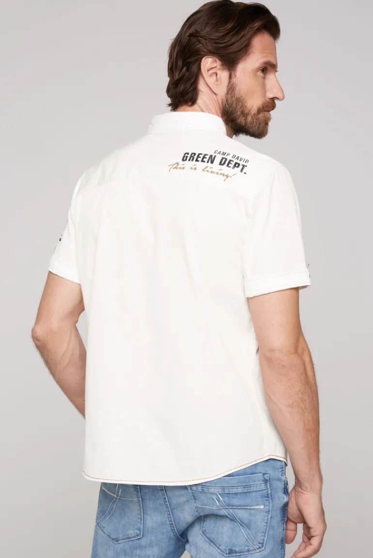 Cheap CAMP DAVID & SOCCX Kurzarmhemd mit Logo-Applikationen ivory