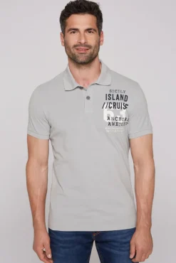 Shop CAMP DAVID & SOCCX Kurzarmpolo aus Pikee mit Label Print cozy blue cozyblue