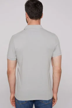 Shop CAMP DAVID & SOCCX Kurzarmpolo aus Pikee mit Label Print cozy blue cozyblue