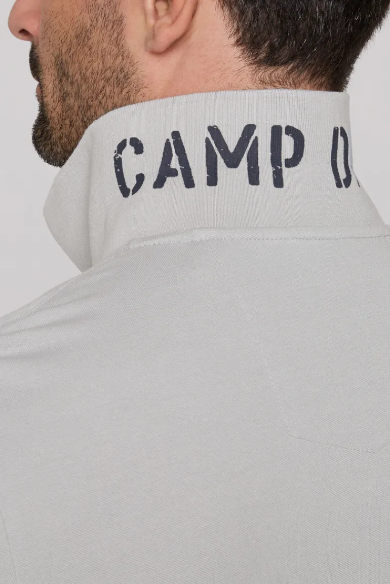 Shop CAMP DAVID & SOCCX Kurzarmpolo aus Pikee mit Label Print cozy blue cozyblue