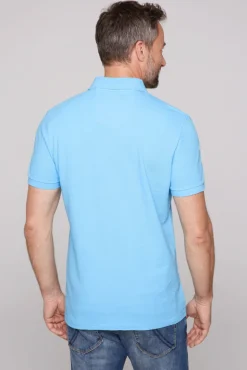 Sale CAMP DAVID & SOCCX Kurzarmpolo aus Pikee mit Label Print | S aqua