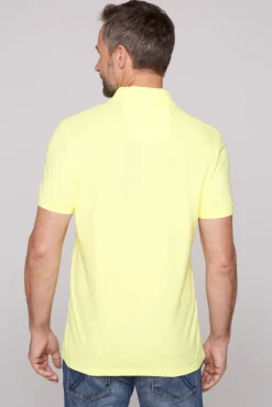 Cheap CAMP DAVID & SOCCX Kurzarmpolo aus Pikee mit Label Print sunlight