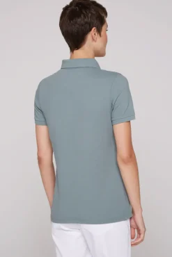 Best Sale CAMP DAVID & SOCCX Kurzarmpolo aus Pikee mit Logo Print grey green greygreen