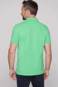 New CAMP DAVID & SOCCX Kurzarmpolo aus Pikee mit Label Print regatta green regattagreen