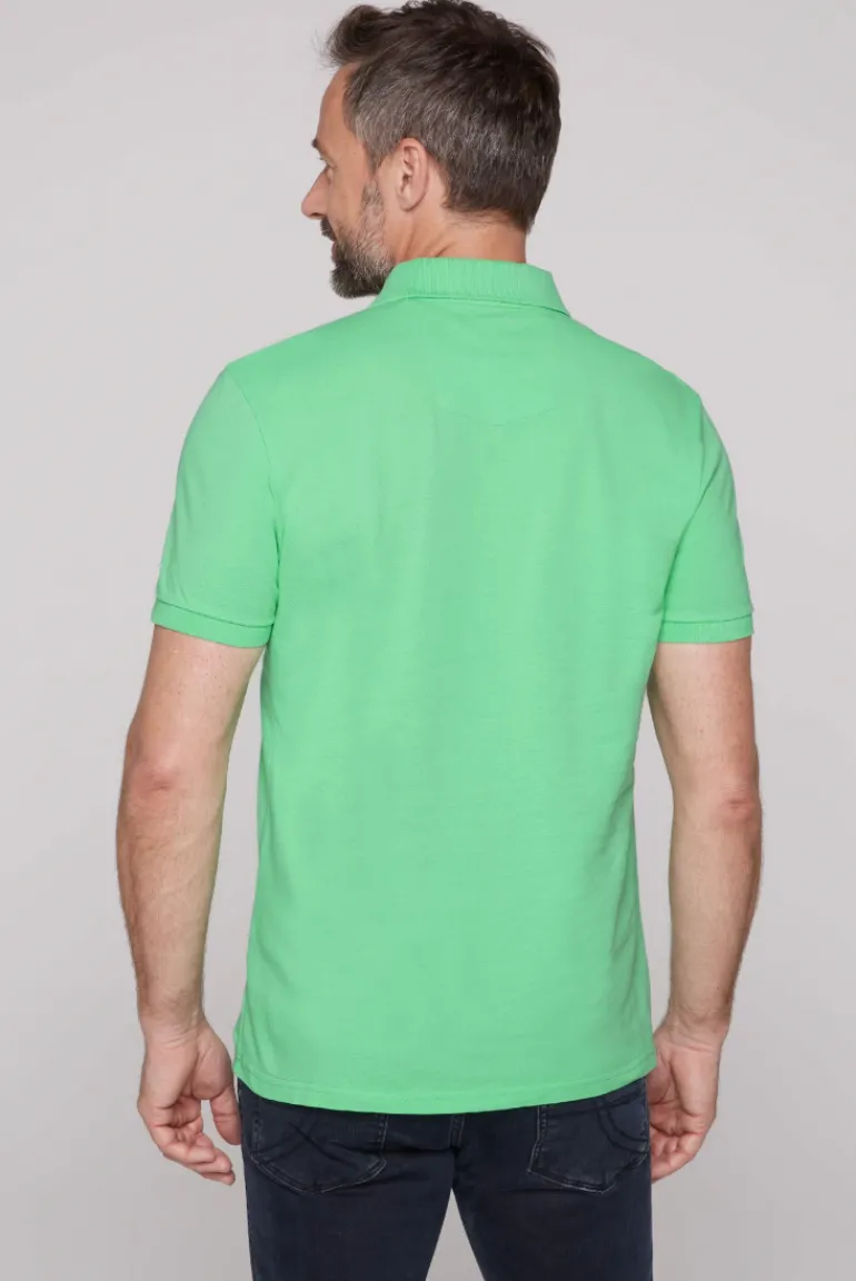 New CAMP DAVID & SOCCX Kurzarmpolo aus Pikee mit Label Print regatta green regattagreen