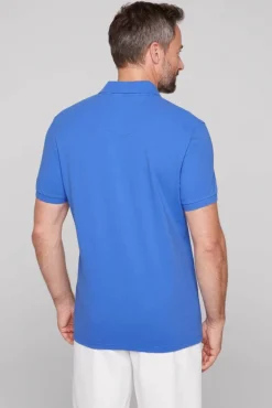 Cheap CAMP DAVID & SOCCX Kurzarmpolo aus Pikee mit Label Print deep sky deepsky