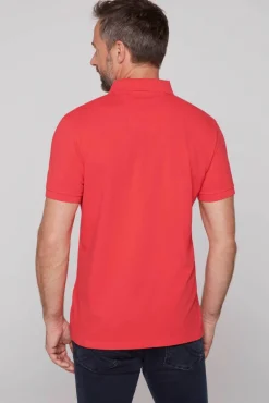 Hot CAMP DAVID & SOCCX Kurzarmpolo aus Pikee mit Label Print skipper red skipperred