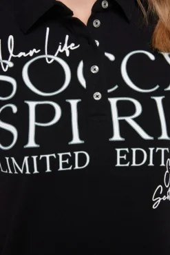 Online CAMP DAVID & SOCCX Kurzarmpolo aus Pikee mit Logo Print black