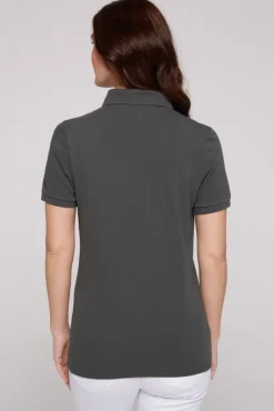 Online CAMP DAVID & SOCCX Kurzarmpolo aus Pikee mit Logo Print ash
