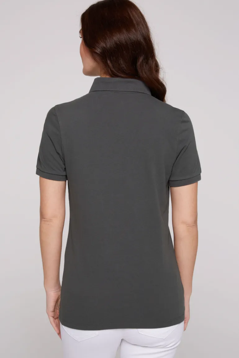 Online CAMP DAVID & SOCCX Kurzarmpolo aus Pikee mit Logo Print ash