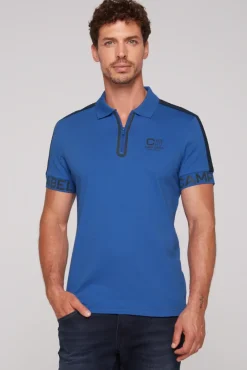 Flash Sale CAMP DAVID & SOCCX Kurzarmpolo mit Folienprints strong blue strongblue
