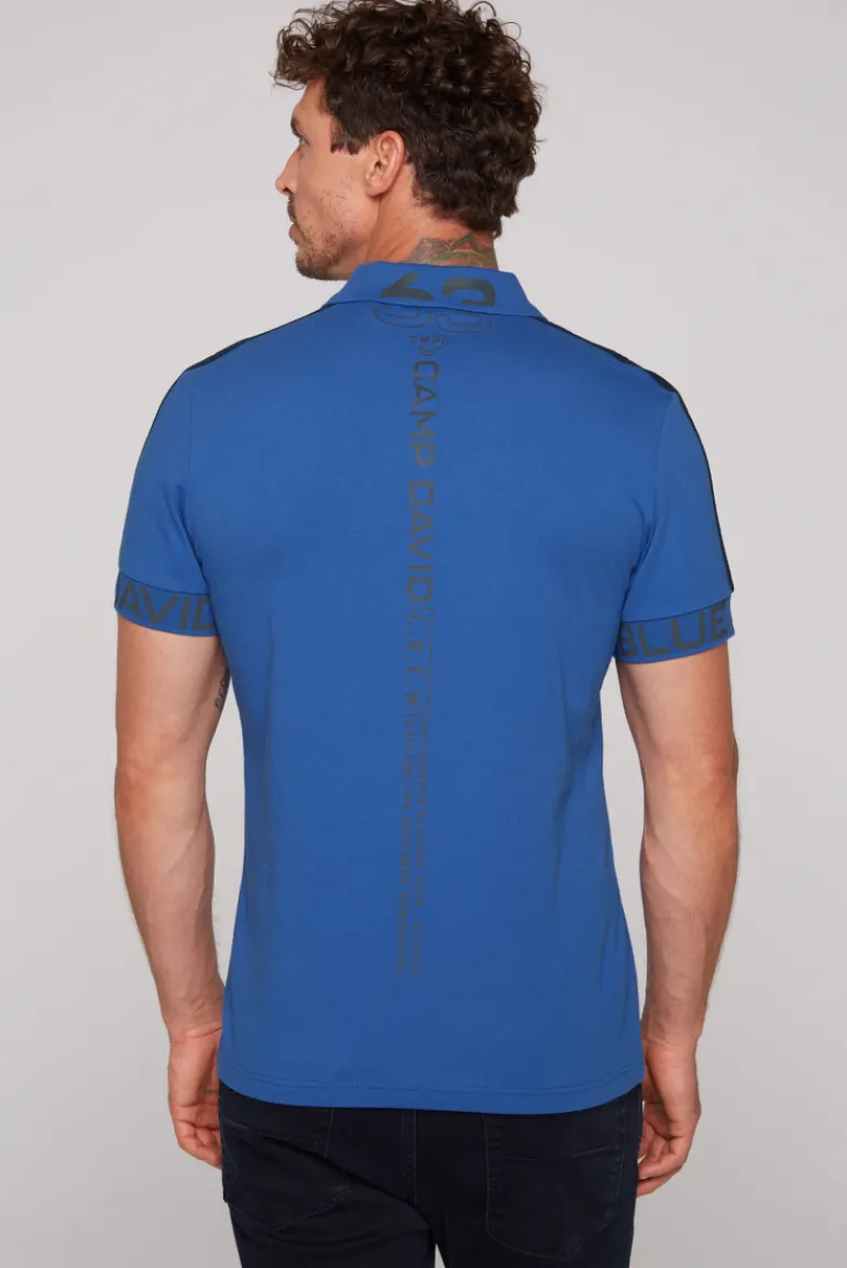 Flash Sale CAMP DAVID & SOCCX Kurzarmpolo mit Folienprints strong blue strongblue