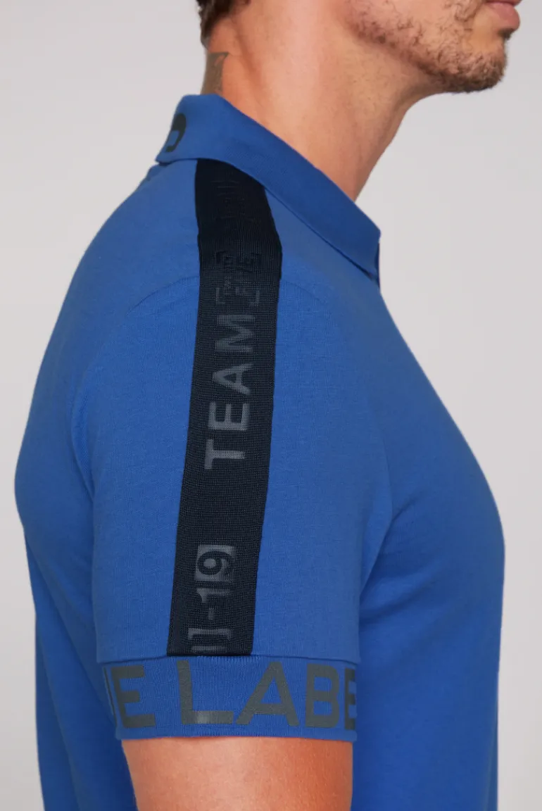 Flash Sale CAMP DAVID & SOCCX Kurzarmpolo mit Folienprints strong blue strongblue
