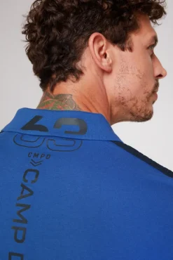 Flash Sale CAMP DAVID & SOCCX Kurzarmpolo mit Folienprints strong blue strongblue