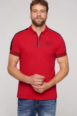 Discount CAMP DAVID & SOCCX Kurzarmpolo mit Folienprints flight red flightred