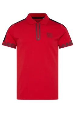 Discount CAMP DAVID & SOCCX Kurzarmpolo mit Folienprints flight red flightred