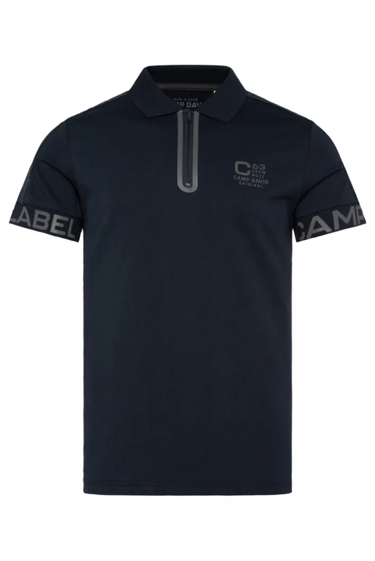 Discount CAMP DAVID & SOCCX Kurzarmpolo mit Folienprints blue navy bluenavy