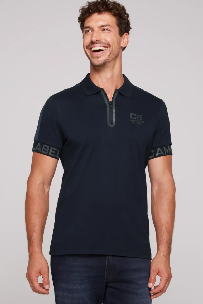 Discount CAMP DAVID & SOCCX Kurzarmpolo mit Folienprints blue navy bluenavy