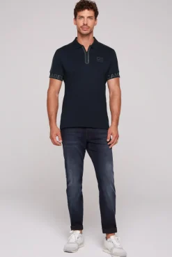 Discount CAMP DAVID & SOCCX Kurzarmpolo mit Folienprints blue navy bluenavy